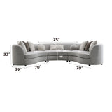 Ivria Gray Sectional Sofa W/9 Pillows - Ornate Home