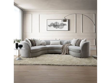 Ivria Gray Sectional Sofa W/9 Pillows - Ornate Home