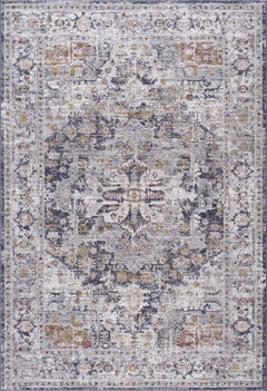 Ivria Navy & Rust Area Rug - Ornate Home