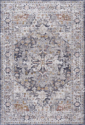 Ivria Navy & Rust Area Rug - Ornate Home