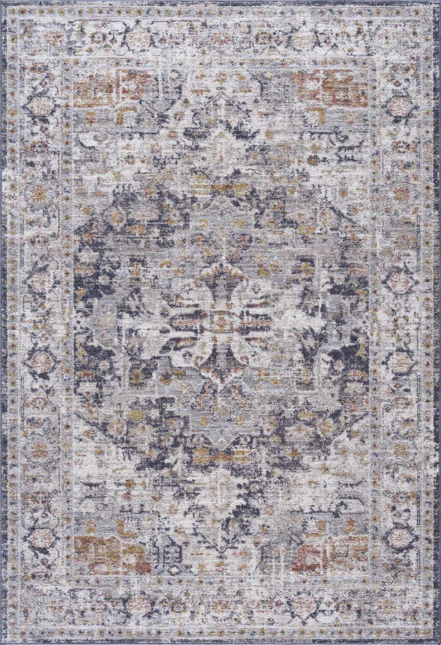 Ivria Navy & Rust Area Rug - Ornate Home