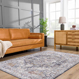 Ivria Navy & Rust Area Rug - Ornate Home