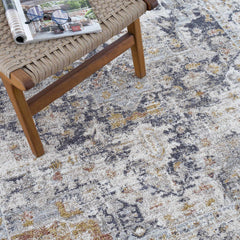 Ivria Navy & Rust Area Rug - Ornate Home
