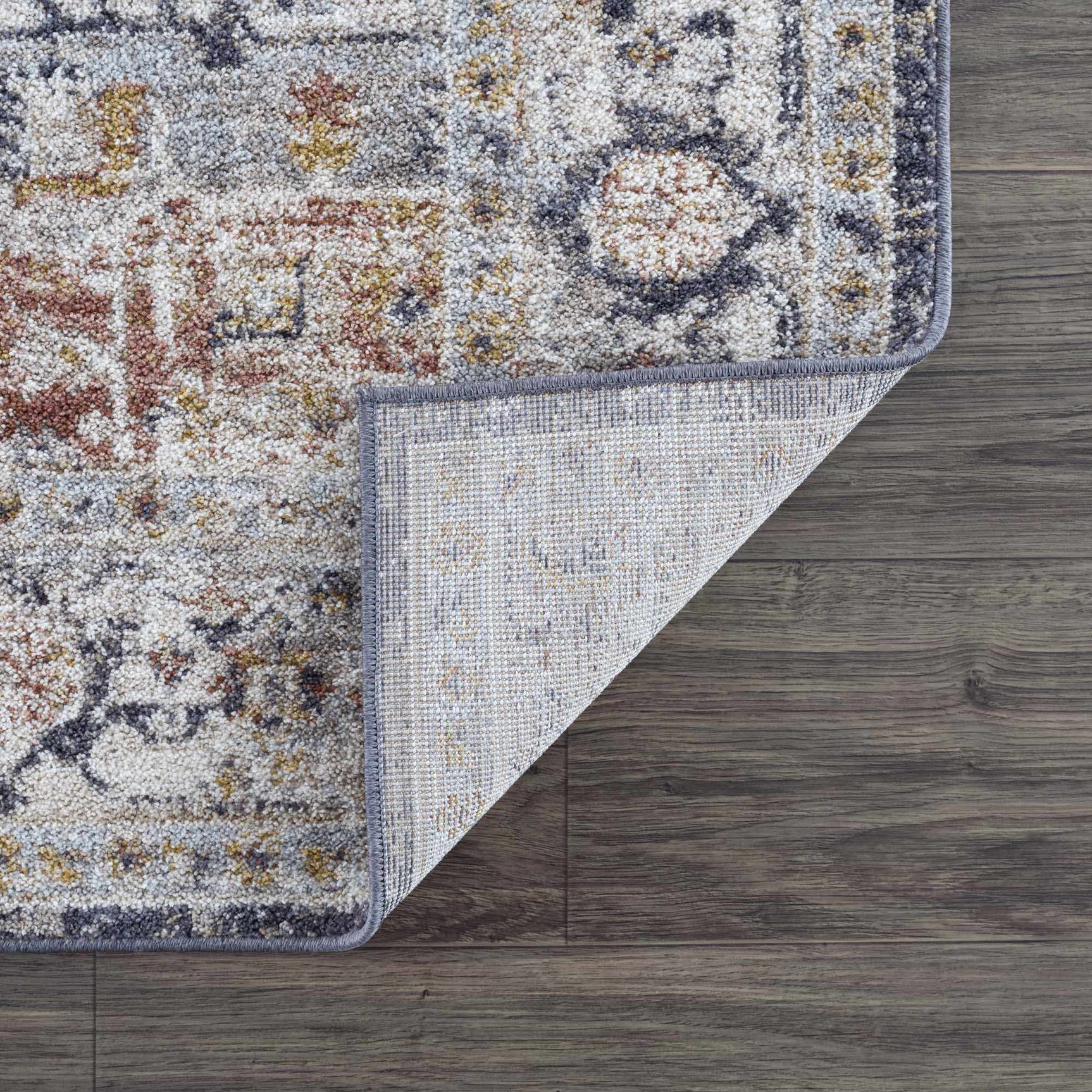 Ivria Navy & Rust Area Rug - Ornate Home