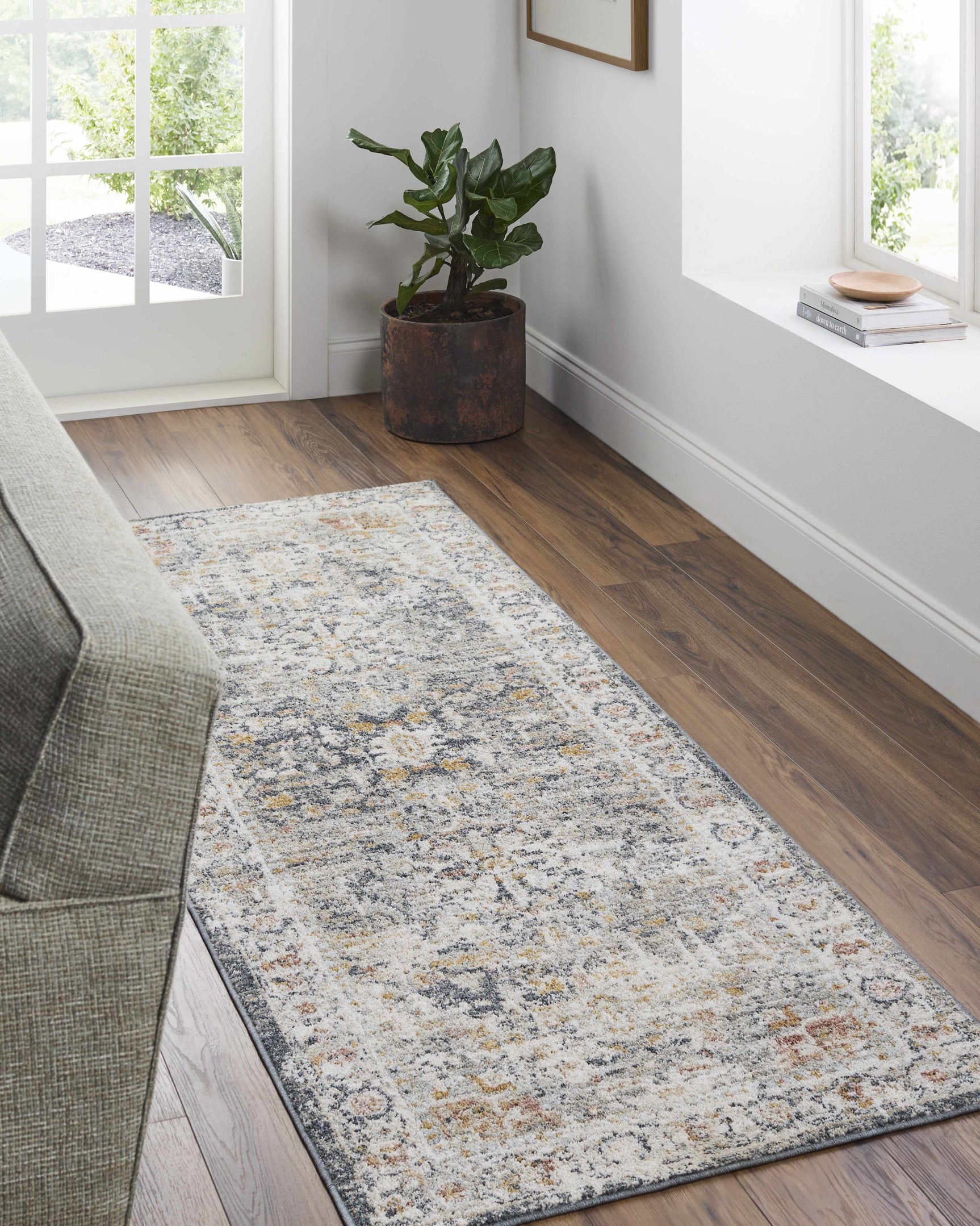 Ivria Navy & Rust Area Rug - Ornate Home