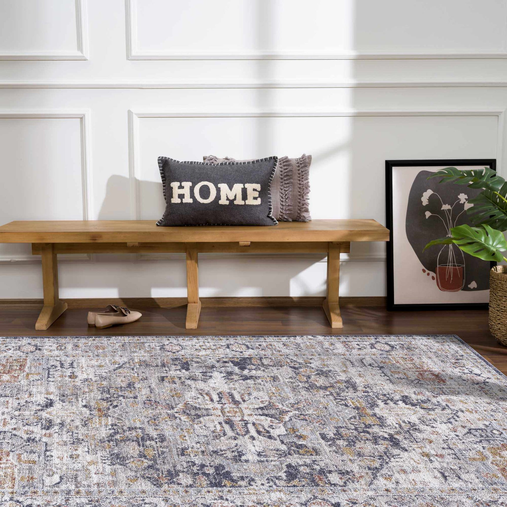 Ivria Navy & Rust Area Rug - Ornate Home
