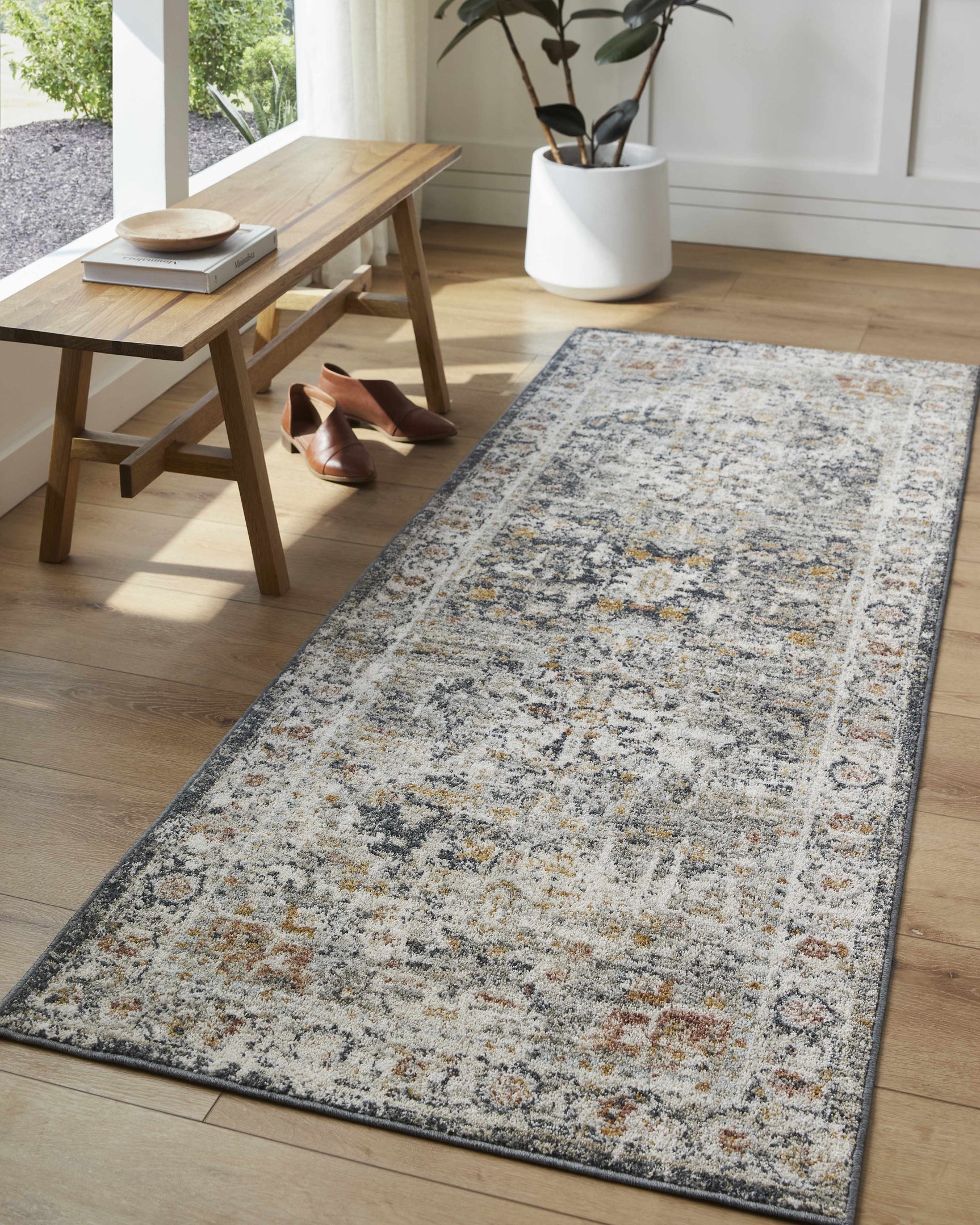 Ivria Navy & Rust Area Rug - Ornate Home