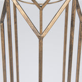 Ivy Gold Small Metal Geometric Cage Candle Holder Lantern - Ornate Home