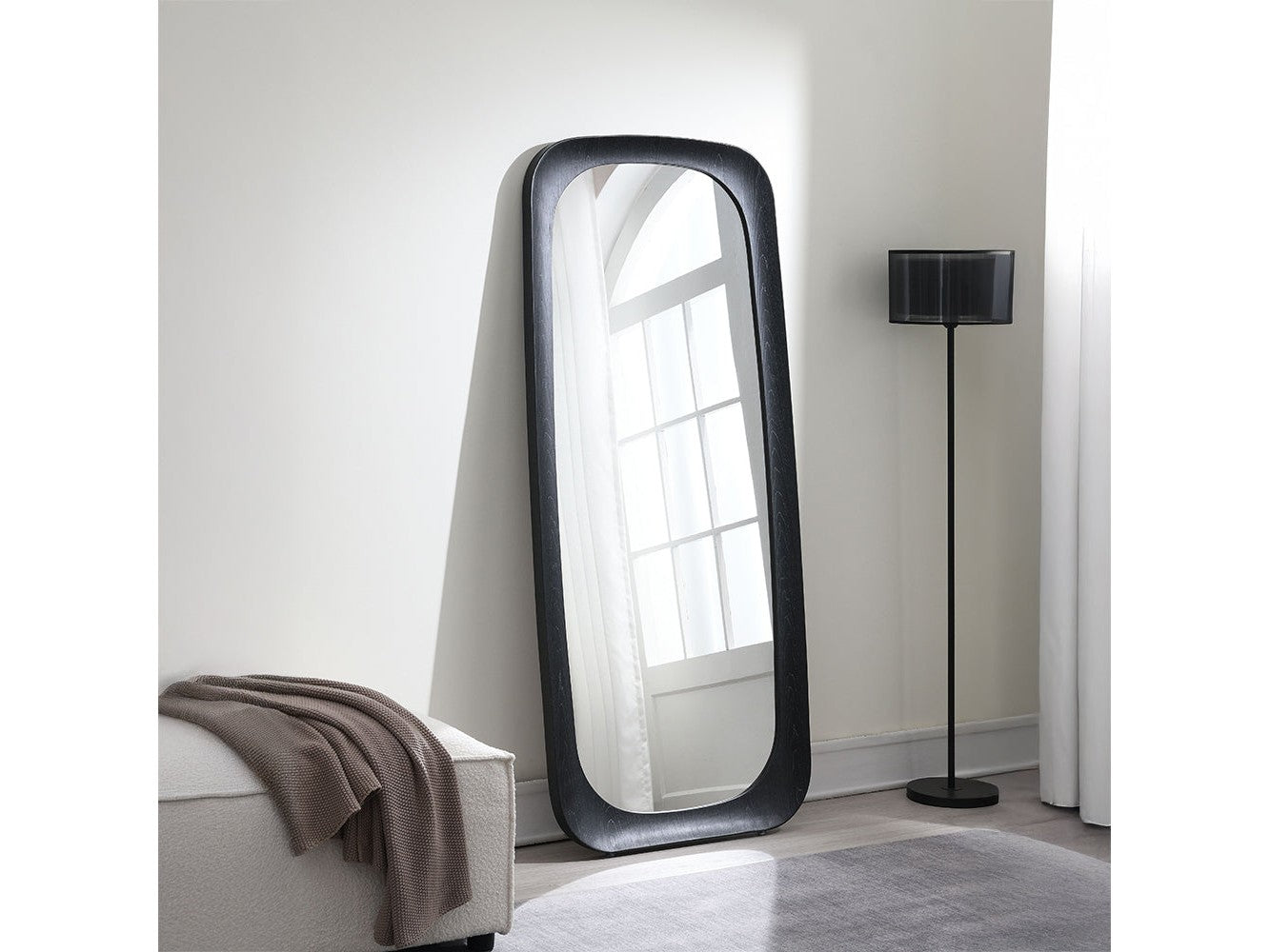 Izusa Black Floor Mirror - Ornate Home