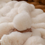 Thick Sofa Cushion Solid Color Faux Fur Fluffy Sofa Cushion Non-Slip Couch Covers