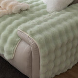 Thick Sofa Cushion Solid Color Faux Fur Fluffy Sofa Cushion Non-Slip Couch Covers