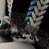 Cozy Decorative Throw Blanket for Couches, Boho Plush Woven Sofa Cover with Stripes