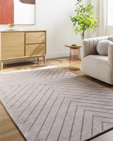 Tavran Taupe Subtle Linear Texture Cottage Farmhouse Viscose Handmade Area Rug - Clearance
