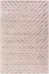 Tavran Taupe Subtle Linear Texture Cottage Farmhouse Viscose Handmade Area Rug - Clearance