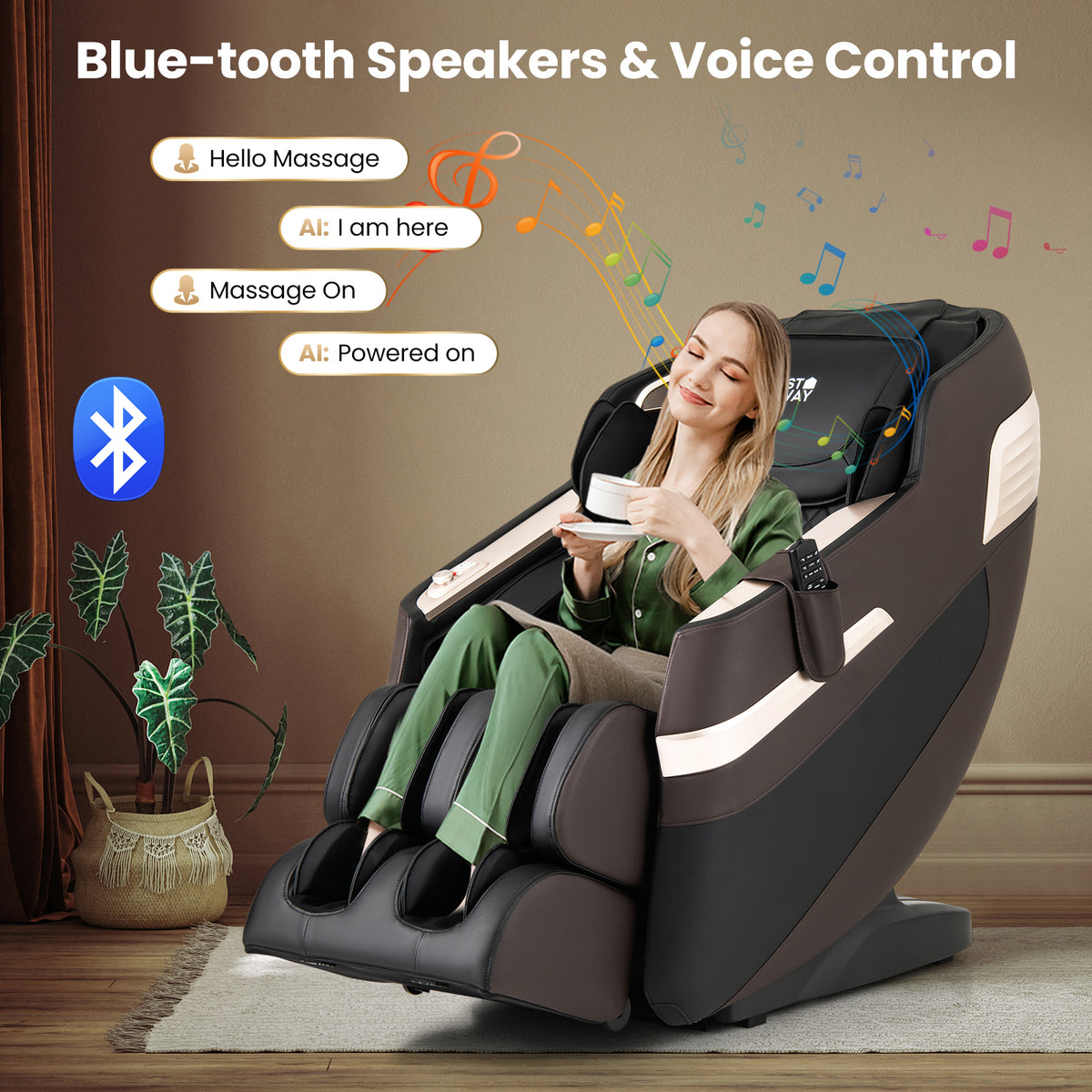 Relaxation 44 - Fully Body Massage Chair with Airbags and Waist Heater