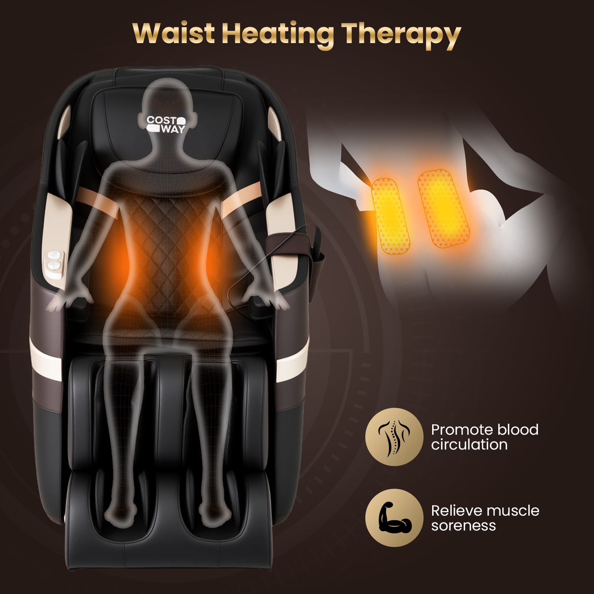 Relaxation 44 - Fully Body Massage Chair with Airbags and Waist Heater