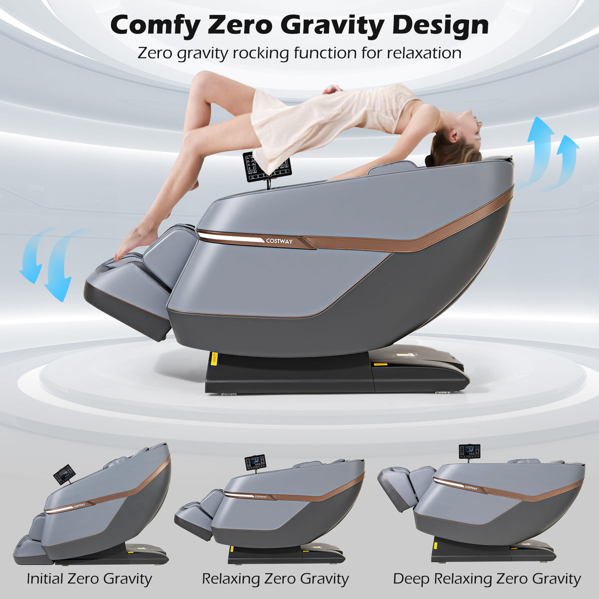 Relaxation 48 - Full Body Zero Gravity Massage Chair SL Track Recliner with Touch Screen