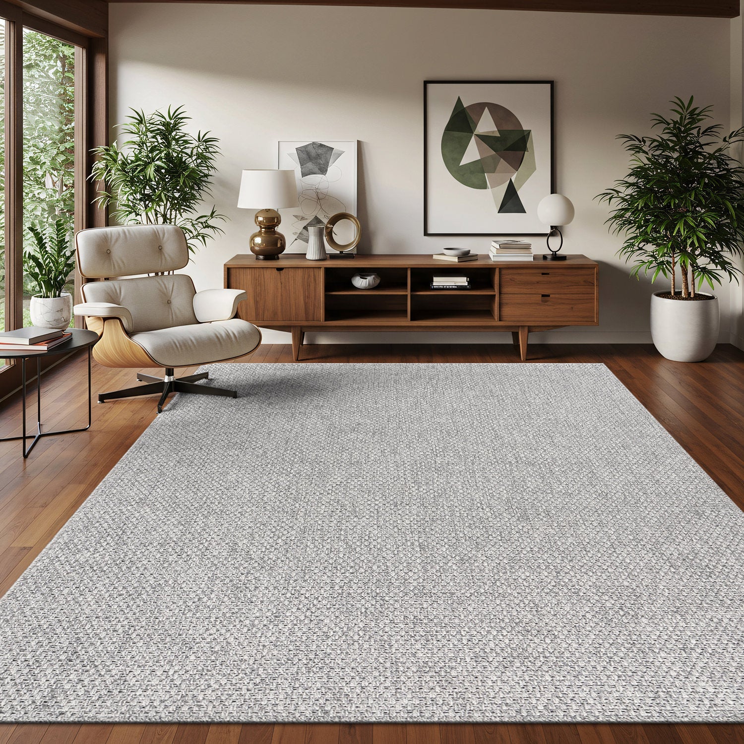 Jorena Gray Jute-Look Rug | Modern Indoor/Outdoor