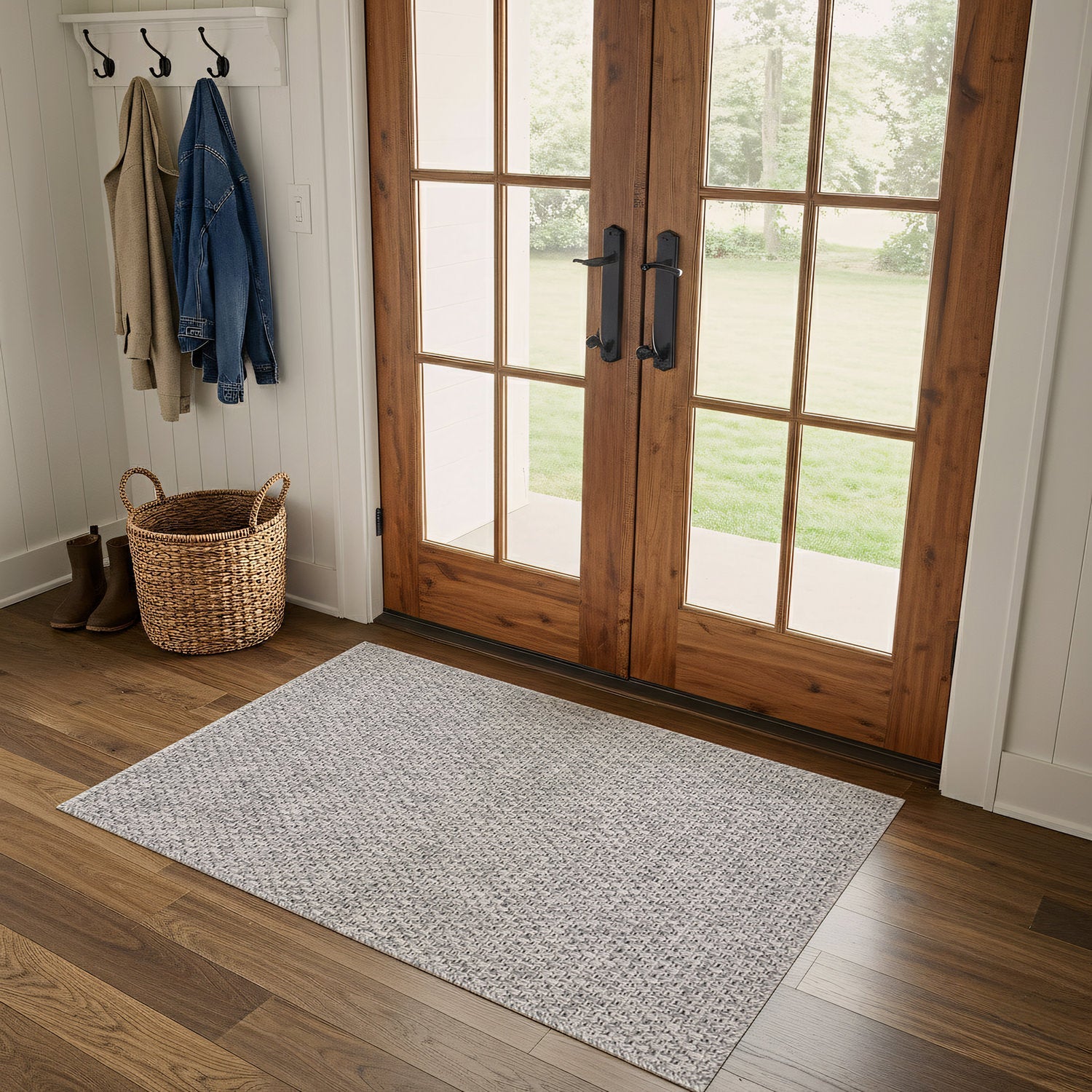 Jorena Gray Jute-Look Rug | Modern Indoor/Outdoor