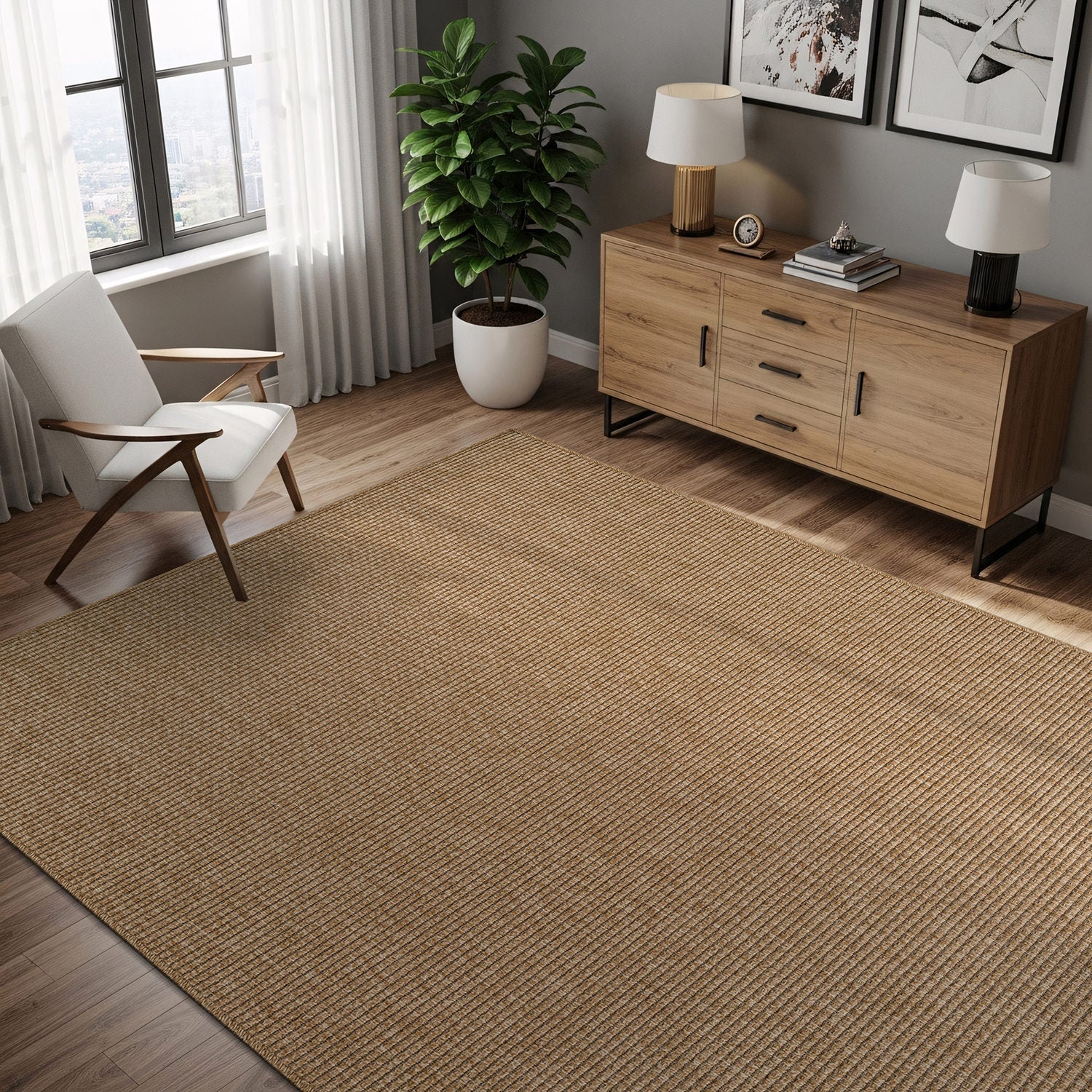 Jorena Natural Jute-Look Rug | Indoor & Outdoor