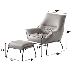 Jabel Grain Accent Chair & Ottoman - Ornate Home