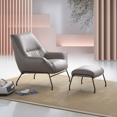 Jabel Grain Accent Chair & Ottoman - Ornate Home