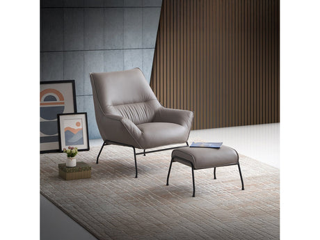 Jabel Grain Accent Chair & Ottoman - Ornate Home