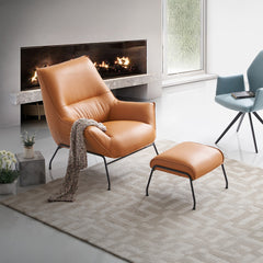 Jabel Sandstone Accent Chair & Ottoman - Ornate Home