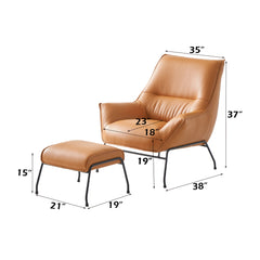 Jabel Sandstone Accent Chair & Ottoman - Ornate Home