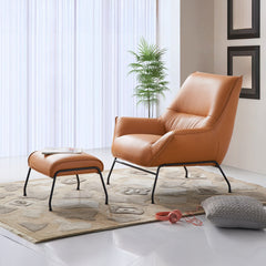 Jabel Sandstone Accent Chair & Ottoman - Ornate Home