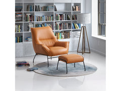 Jabel Sandstone Accent Chair & Ottoman - Ornate Home
