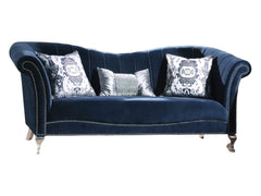 Jaborosa Blue Velvet Sofa w/3 Pillows - Ornate Home
