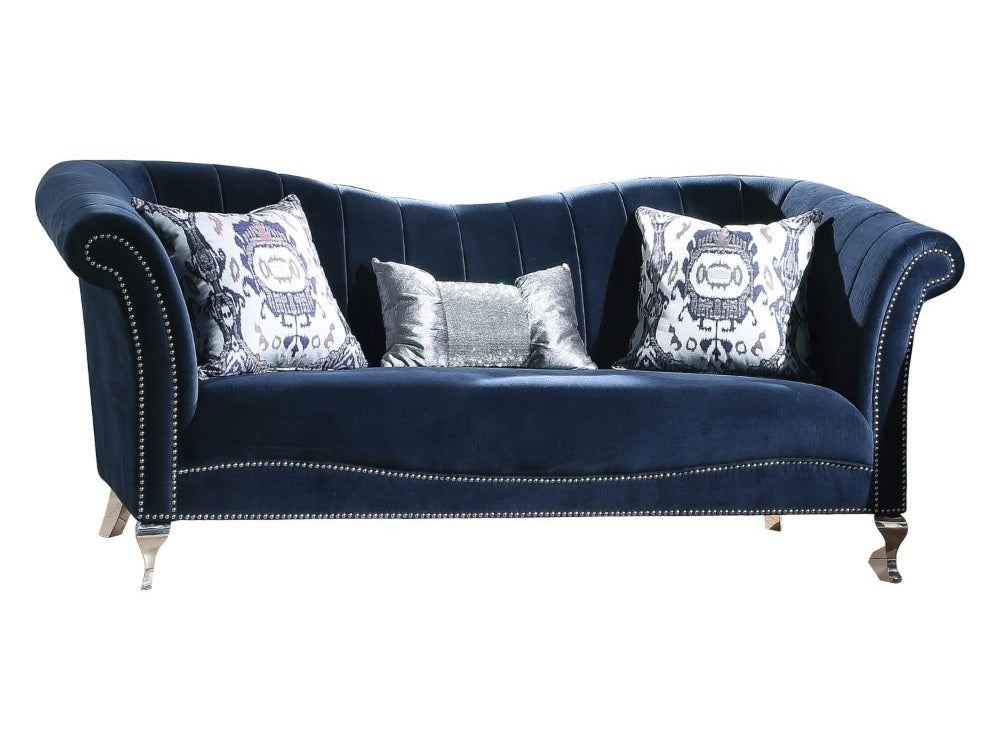 Jaborosa Sofa with 3 Pillows in Blue - Ornate Home