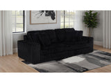 Jacana Black Corduroy Upholstered Dual Power Chaise Sofa - Ornate Home