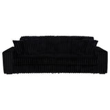 Jacana Black Corduroy Upholstered Dual Power Chaise Sofa - Ornate Home