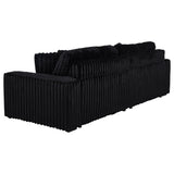 Jacana Black Corduroy Upholstered Dual Power Chaise Sofa - Ornate Home