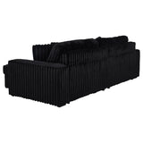 Jacana Black Corduroy Upholstered Dual Power Chaise Sofa - Ornate Home
