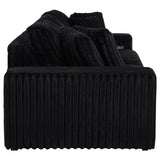 Jacana Black Corduroy Upholstered Dual Power Chaise Sofa - Ornate Home