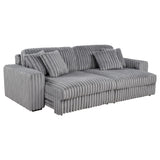Jacana Grey Corduroy Upholstered Dual Power Chaise Sofa - Ornate Home