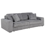 Jacana Grey Corduroy Upholstered Dual Power Chaise Sofa - Ornate Home