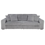 Jacana Grey Corduroy Upholstered Dual Power Chaise Sofa - Ornate Home