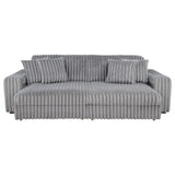 Jacana Grey Corduroy Upholstered Dual Power Chaise Sofa - Ornate Home
