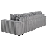 Jacana Grey Corduroy Upholstered Dual Power Chaise Sofa - Ornate Home