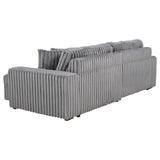 Jacana Grey Corduroy Upholstered Dual Power Chaise Sofa - Ornate Home