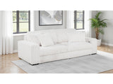 Jacana Ivory Corduroy Upholstered Dual Power Chaise Sofa - Ornate Home