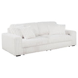 Jacana Ivory Corduroy Upholstered Dual Power Chaise Sofa - Ornate Home