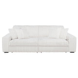 Jacana Ivory Corduroy Upholstered Dual Power Chaise Sofa - Ornate Home