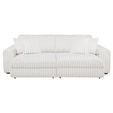 Jacana Ivory Corduroy Upholstered Dual Power Chaise Sofa - Ornate Home