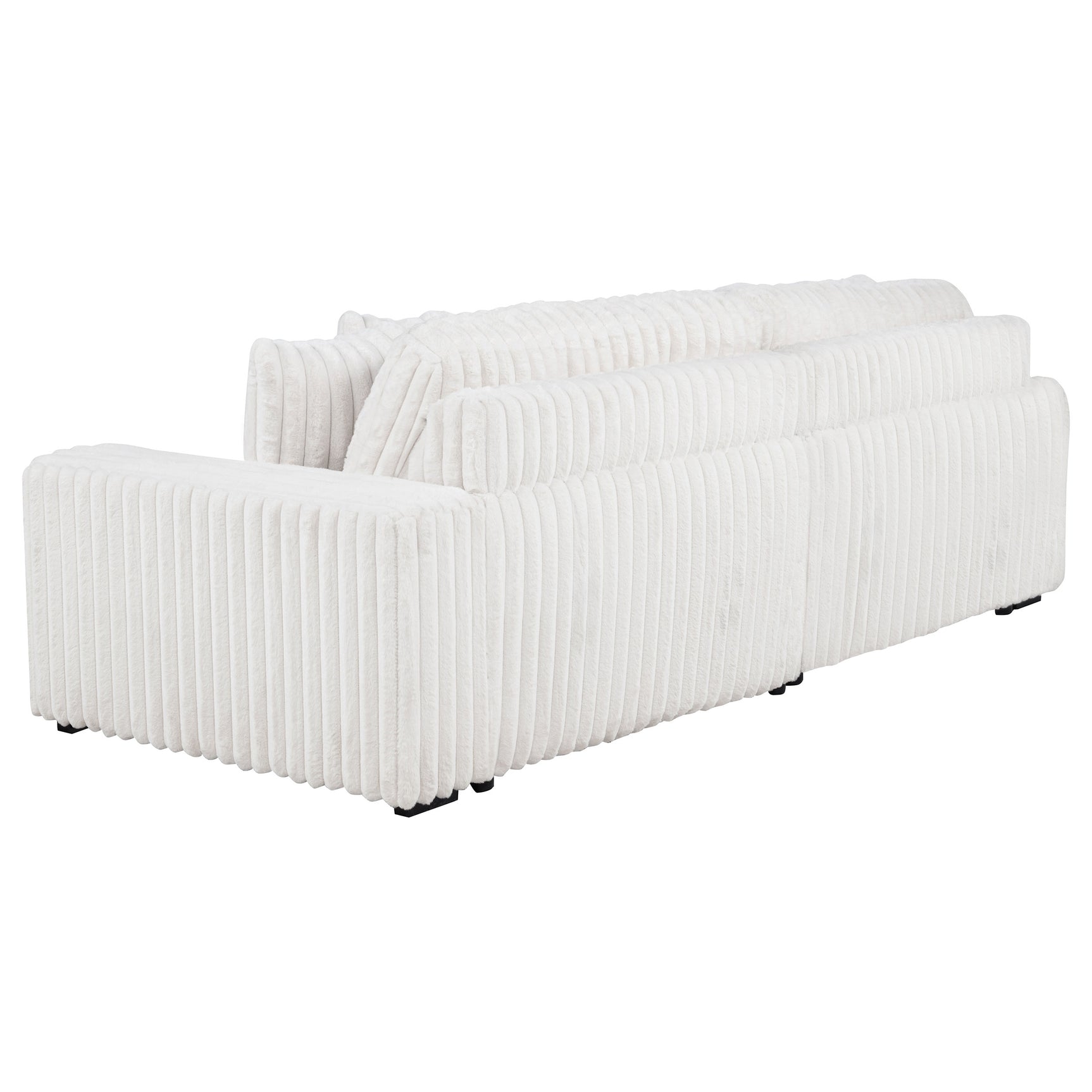 Jacana Ivory Corduroy Upholstered Dual Power Chaise Sofa - Ornate Home