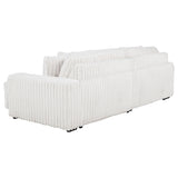 Jacana Ivory Corduroy Upholstered Dual Power Chaise Sofa - Ornate Home